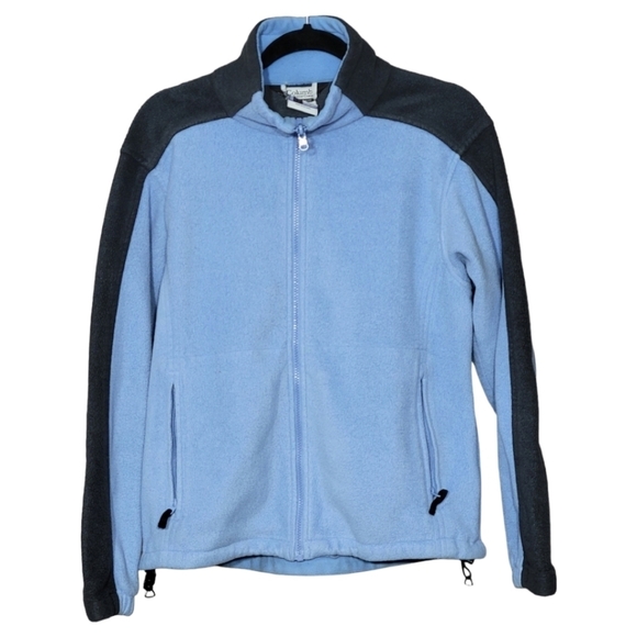 Columbia Women M Interchange Fleece Jacket  Blue Gray Full Zip Outdoor Hiking - Picture 1 of 11